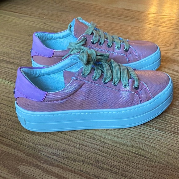 J/SLIDES Pink Metallic Heather Sneaker 6.5 - Picture 3 of 3